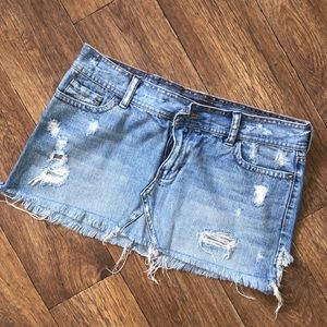 Distressed Jean Skirt